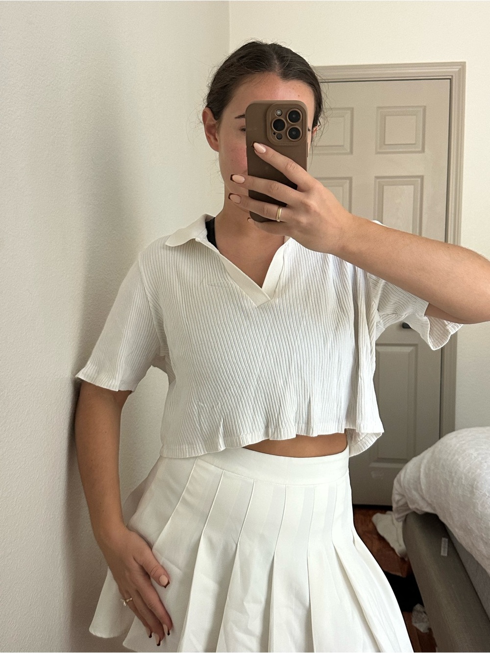 H&M cropped collared tee